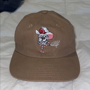 Brown Cap with Embroidered Georgia Bulldawgs Cowboy Design